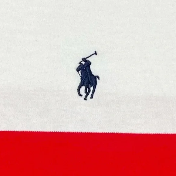 Polo Ralph Lauren Colorblock Polo Shirt White/Red/Navy Size L - Picture 3 of 8